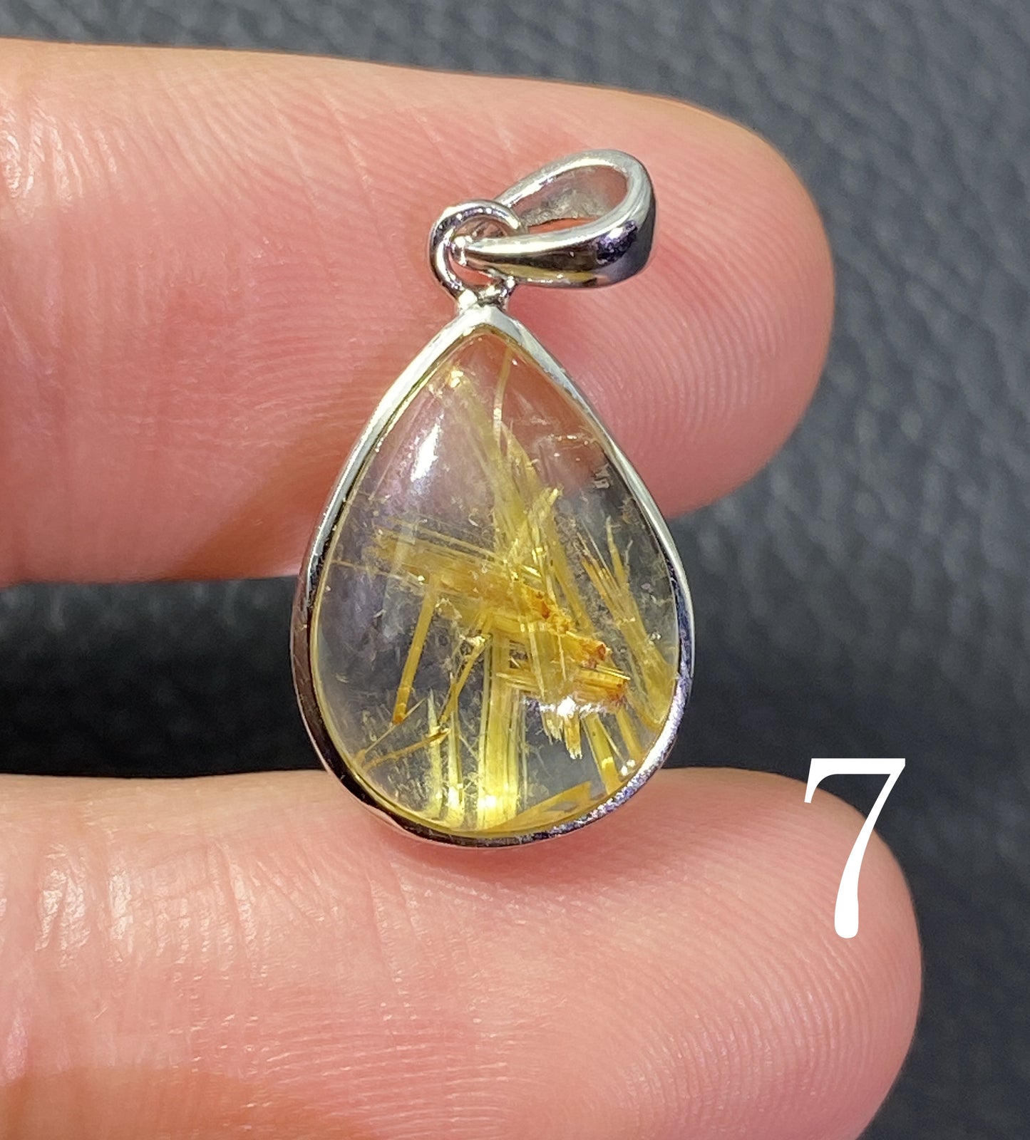 AAA+ Natural Rutilated Quartz Silver Pendant,Rutilated Quartz Stone,Crystal Pendant,Gemstone Pendant,ET0253