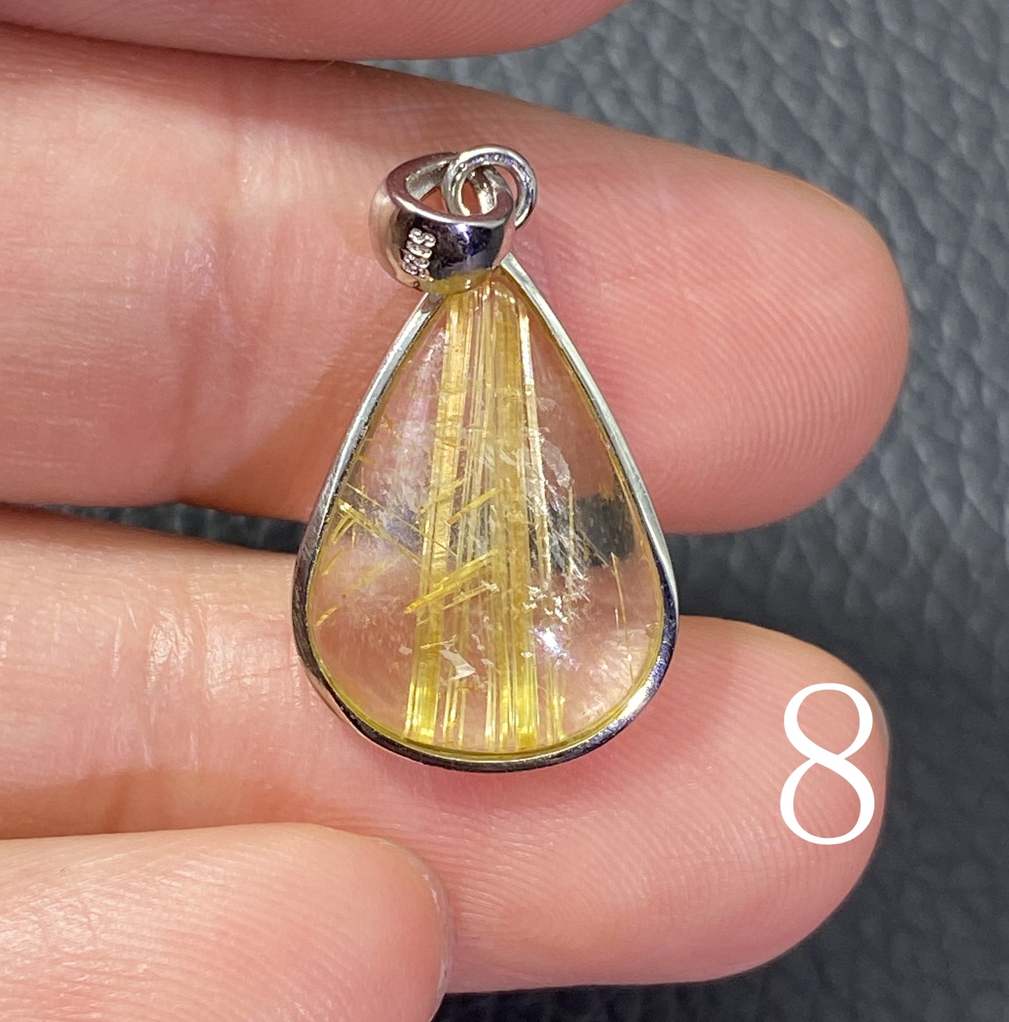 AAA+ Natural Rutilated Quartz Silver Pendant,Rutilated Quartz Stone,Crystal Pendant,Gemstone Pendant,ET0253