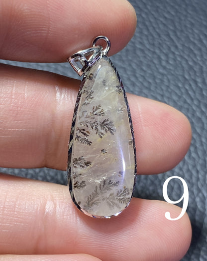 AAAA Dendritic Quartz Teardrop Cut,Natural Dendritic Brazilian Hemispherical Manganese Inclusion Quartz Crystal,Quartz Pendant Jewelry ET565